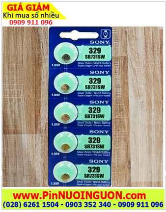 COMBO 01vỉ 5viên Sony SR731SW -Pin 329 Silver Oxide 1.55v _Made in Indonesia | HẾT HÀNG